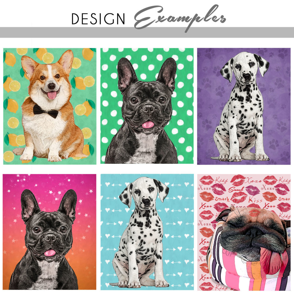 2 designs backgrounds | Pet portraits by Marion